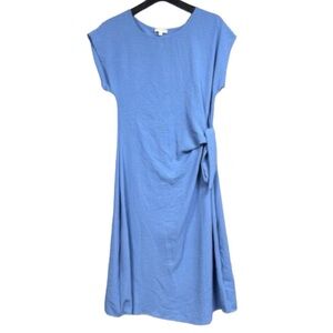 🆕 See You Monday Blue Wrap Tie Side Knotted Midi Dress XS